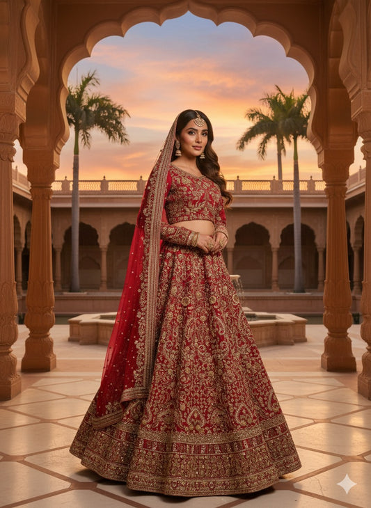 The Maharani Red Bridal Ensemble