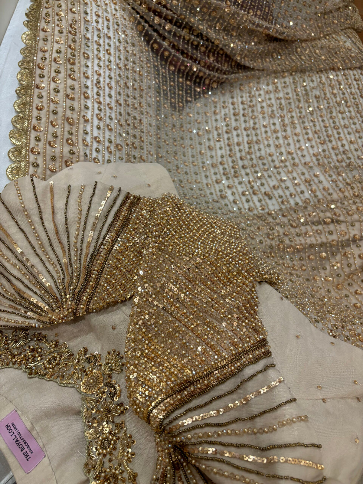 Aura Gold Net Saree