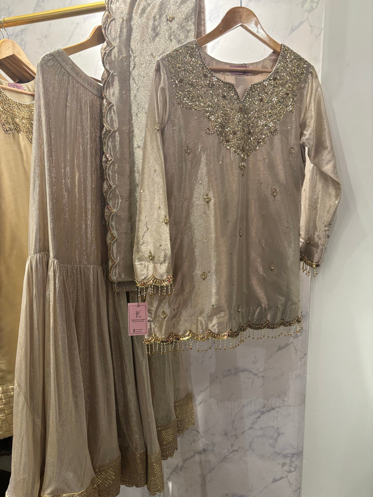 Champagne crush gharara set