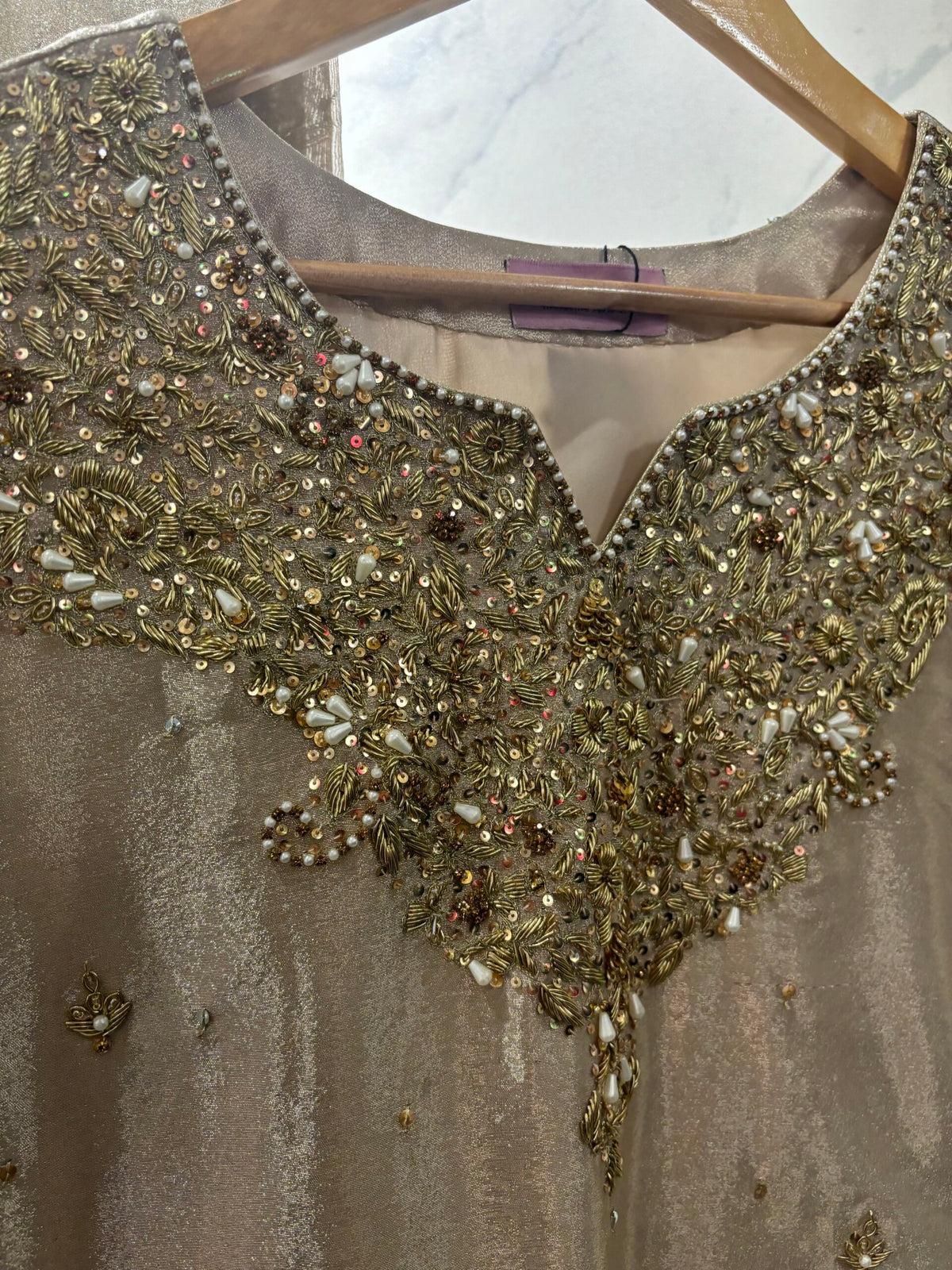 Champagne crush gharara set