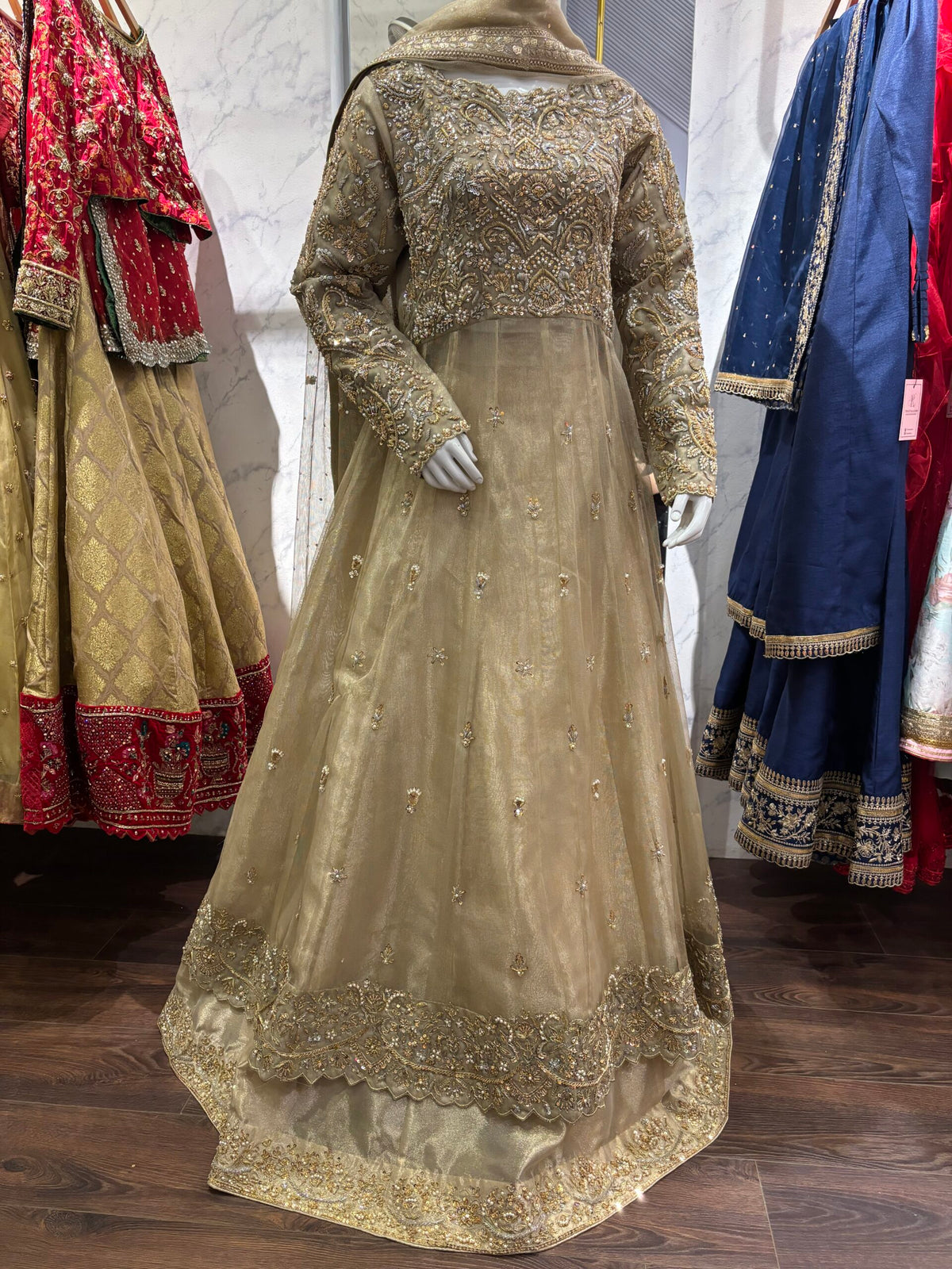 The Charlotte Gown: Exquisite Zari Net Formal