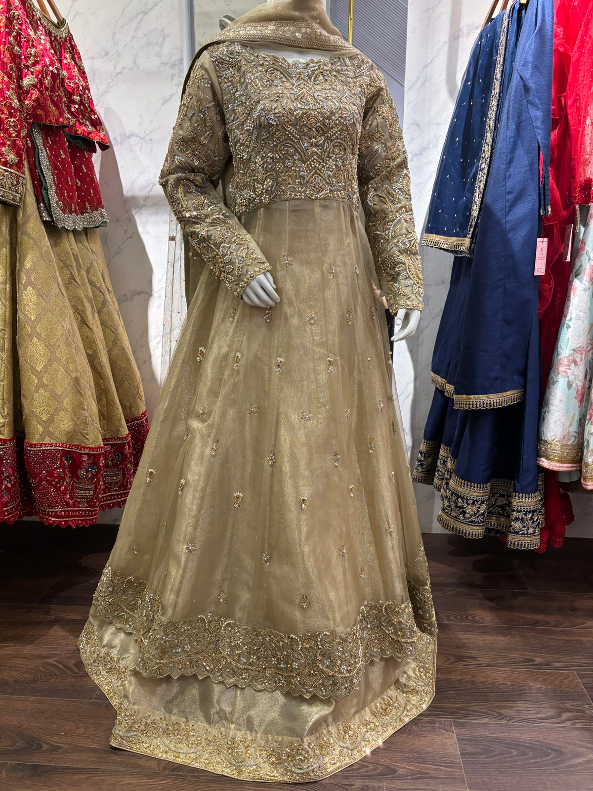 The Charlotte Gown: Exquisite Zari Net Formal