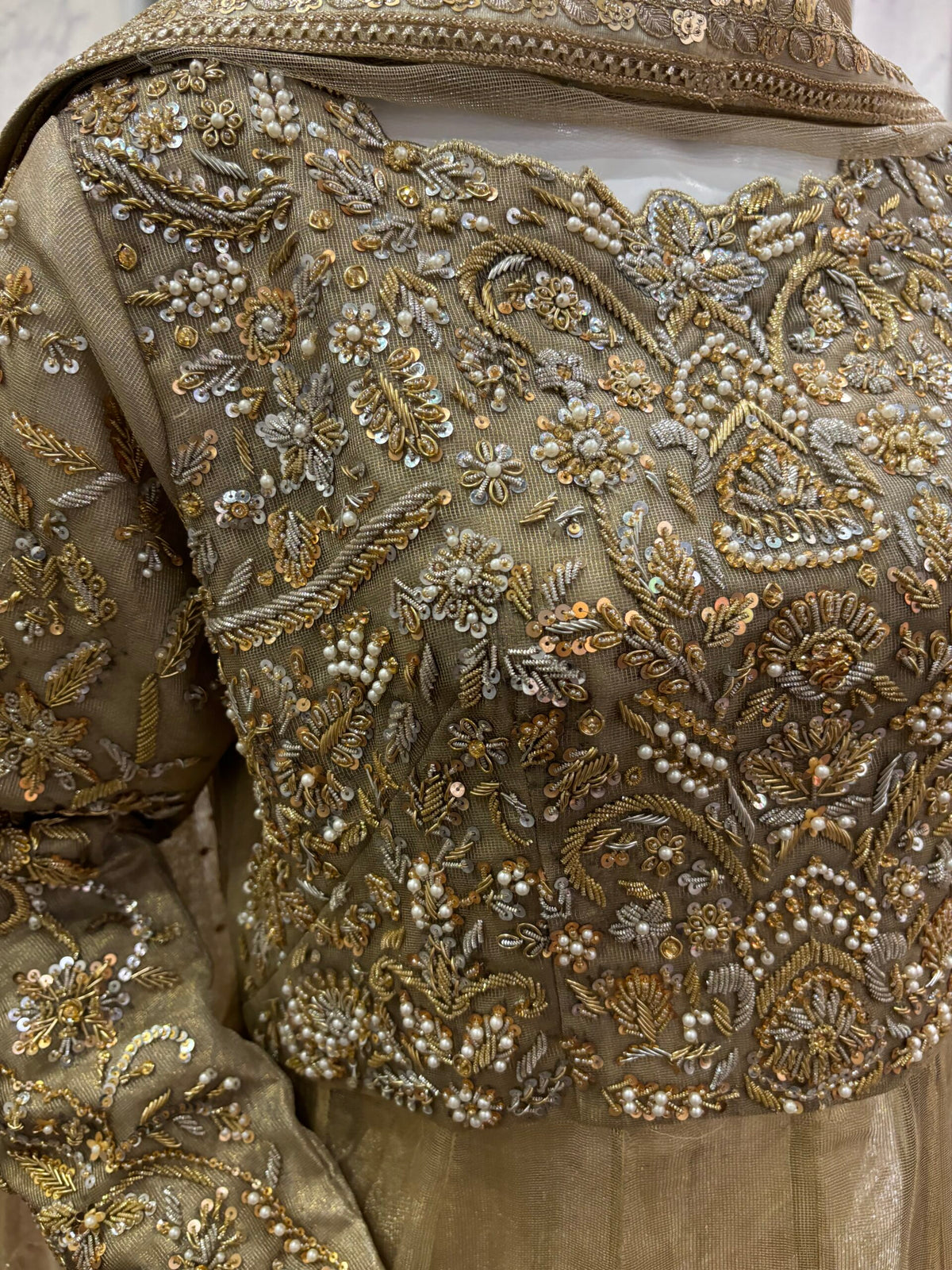 The Charlotte Gown: Exquisite Zari Net Formal