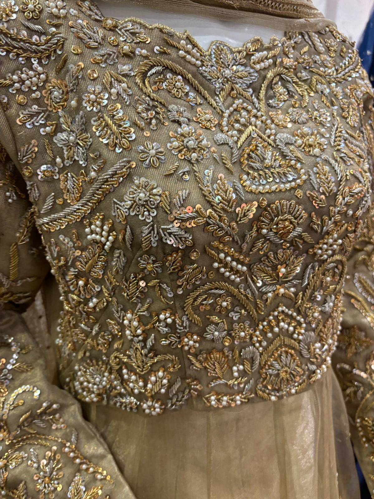 The Charlotte Gown: Exquisite Zari Net Formal