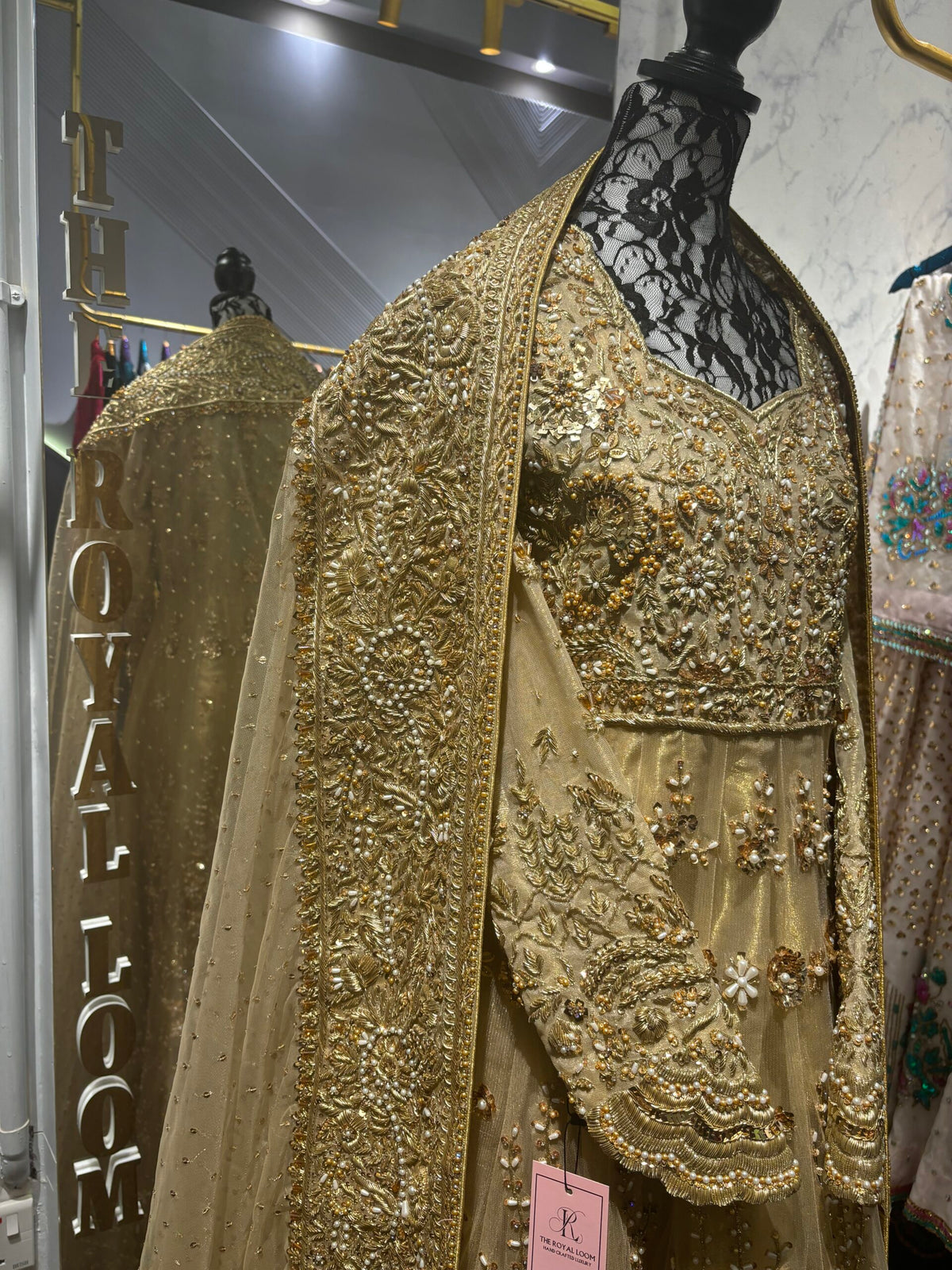 ✨ The Golden Radiance Net Anarkali